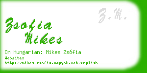 zsofia mikes business card