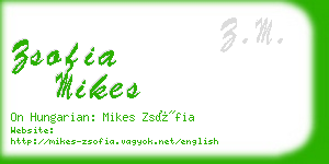 zsofia mikes business card